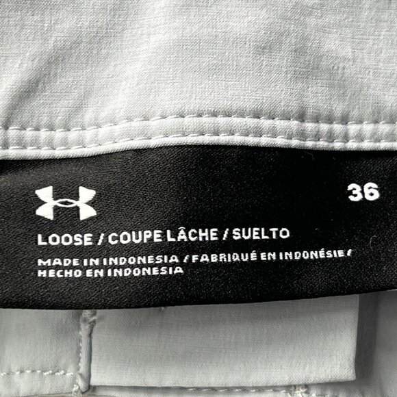 Under Armour Golf Shorts Mens 36 Gray Loose Stretch Nylon - Picture 3 of 9